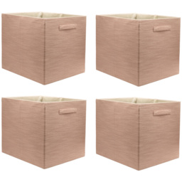 Homebase Textured Pink Cube Storage Insert 4 Pack