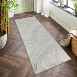 Desire Rugs Perla Grey Modern Abstract Action Resin Design Rug 60 x 220cm - thumbnail 2