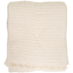 Waffle Cotton Throw Natural