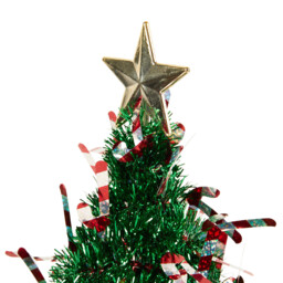 Single Green Tinsel Christmas Tree 42cm in Assorted styles - thumbnail 3