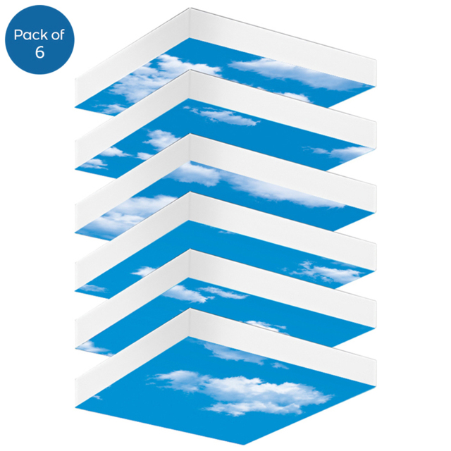 ENER-J 6 Pack 40W Foldable Screwless Mounting Sky LED Ceiling Panel Light - image 1