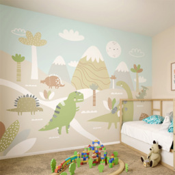 Origin Murals Dinosaur Land Multicolour Wall Mural