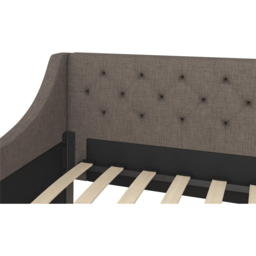 Novogratz Her Majesty Single Brown Linen Daybed with Trundle - thumbnail 4