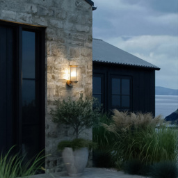 Nordlux Linton Ribbed Diffuser Brass Outdoor Wall Lamp - thumbnail 2