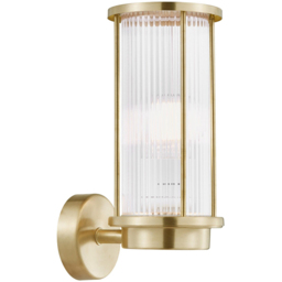 Nordlux Linton Ribbed Diffuser Brass Outdoor Wall Lamp