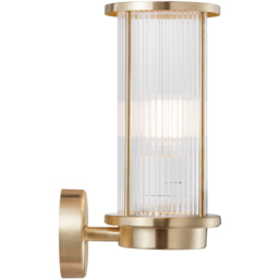 Nordlux Linton Ribbed Diffuser Brass Outdoor Wall Lamp - thumbnail 3