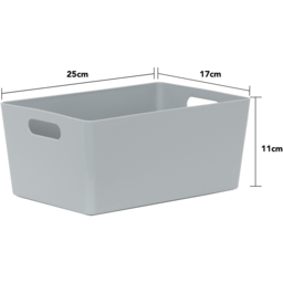 Wham Grey Rectangular Studio Basket 4.02 5 Pack - thumbnail 3