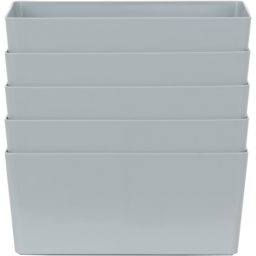 Wham Grey Rectangular Studio Basket 4.02 5 Pack