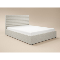 SOLACE+CO Velora Double Beige Chenille Ottoman Bed with Panel Headboard - thumbnail 2