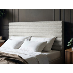SOLACE+CO Velora Double Beige Chenille Ottoman Bed with Panel Headboard - thumbnail 4