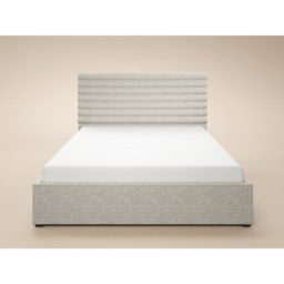 SOLACE+CO Velora Double Beige Chenille Ottoman Bed with Panel Headboard - thumbnail 3