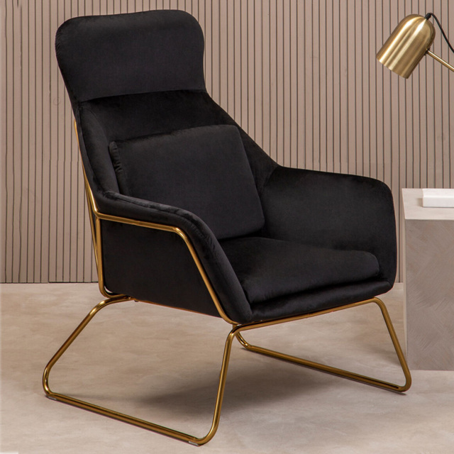 Premier Housewares Stockholm Black Velvet Armchair - image 1