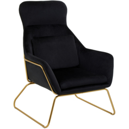 Premier Housewares Stockholm Black Velvet Armchair - thumbnail 2