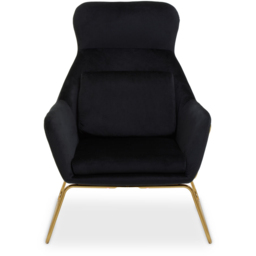 Premier Housewares Stockholm Black Velvet Armchair - thumbnail 3