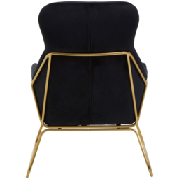 Premier Housewares Stockholm Black Velvet Armchair - thumbnail 4