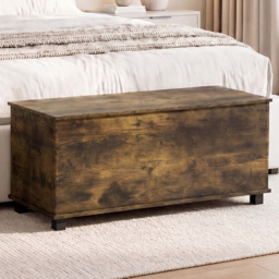 Vida Designs Leon Rustic Brown Ottoman Storage Box