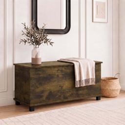Vida Designs Leon Rustic Brown Ottoman Storage Box - thumbnail 4