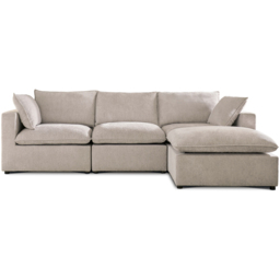 Juliet 4 Seater Symphony Pearl Chenille Fabric Corner Modular Chaise Sofa - thumbnail 2