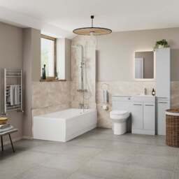 Bathstore Milford 2 Door Grey Gloss Floor Standing Tall Unit 350mm - thumbnail 2