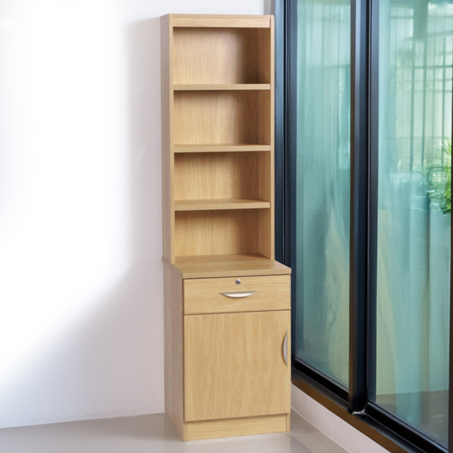 R White Cabinets Brown Single Door Single Drawer 4 Shelf Cupboard with Hutch - image 1