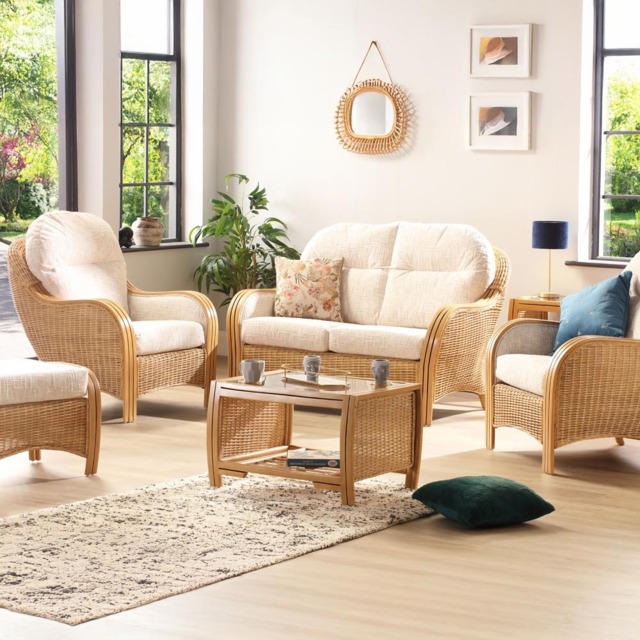 Desser Furniture Centurion 3 Seater Cotton Cream Sofa Suite - image 1