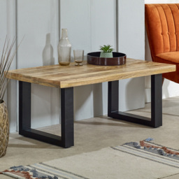 Brooklyn Surrey Solid Wood and Metal Coffee Table