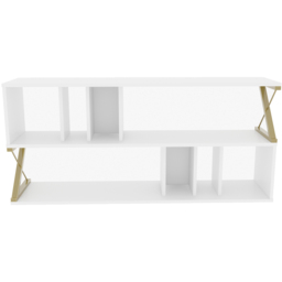 Decorotika Termas White and Gold 2 Tier TV Unit - thumbnail 3