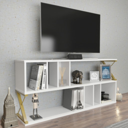 Decorotika Termas White and Gold 2 Tier TV Unit