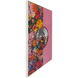 Floral Reflective Disco Ball Framed Art Pink - thumbnail 3