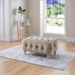 Putty Velvet Footstool - thumbnail 4
