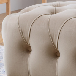 Putty Velvet Footstool - thumbnail 2