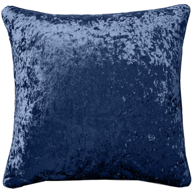 Intimates Plain Crushed Velvet Navy Filled Cushion 43 x 43cm 2 Pack - image 1