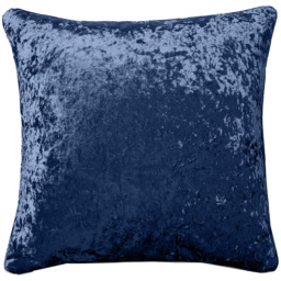Intimates Plain Crushed Velvet Navy Filled Cushion 43 x 43cm 2 Pack