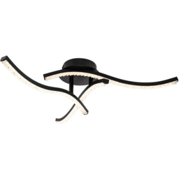 Cosylyte Kenworth Matt Black 3 Light Wavy Beaded Ceiling Light - thumbnail 1