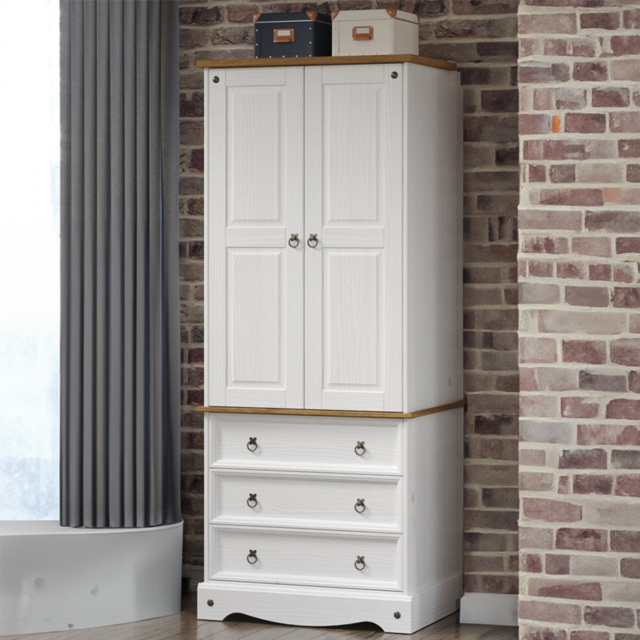 Core Products Corona 2 Door 3 Drawer White Wardrobe - image 1