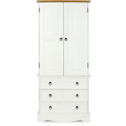 Core Products Corona 2 Door 3 Drawer White Wardrobe - thumbnail 2