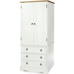 Core Products Corona 2 Door 3 Drawer White Wardrobe - thumbnail 3