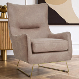 Premier Housewares Henry Light Brown Faux Leather Armchair