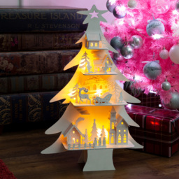 The Christmas Workshop LED Wooden Festive Village Scene in Tree Christmas Decoration - thumbnail 2