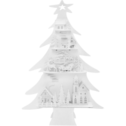 The Christmas Workshop LED Wooden Festive Village Scene in Tree Christmas Decoration
