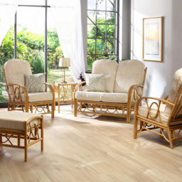 Desser Bali 4 Seater Beige and Cream Natural Rattan Sofa Set