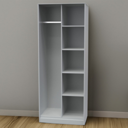 Crowndale Cube Dusk Grey Open Wardrobe Ready Assembled - thumbnail 1