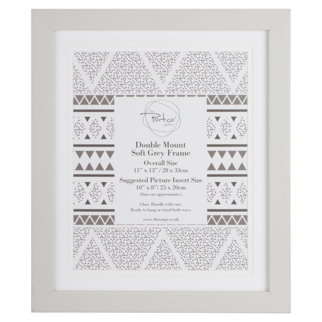 The Port. Co Gallery Soft Grey Photo Frame with 2 Mounts 10 x 8 inch - image 1