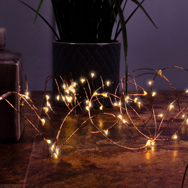 St Helens Battery Copper Wire Lights 10m - image 1