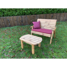 Charles Taylor 2 Seater Deluxe Bench Set with Red Cushions - thumbnail 3