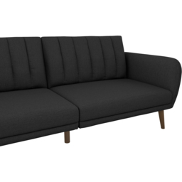 Novogratz Brittany 3 Seater Dark Grey Linen Sectional Sofa Bed - thumbnail 3