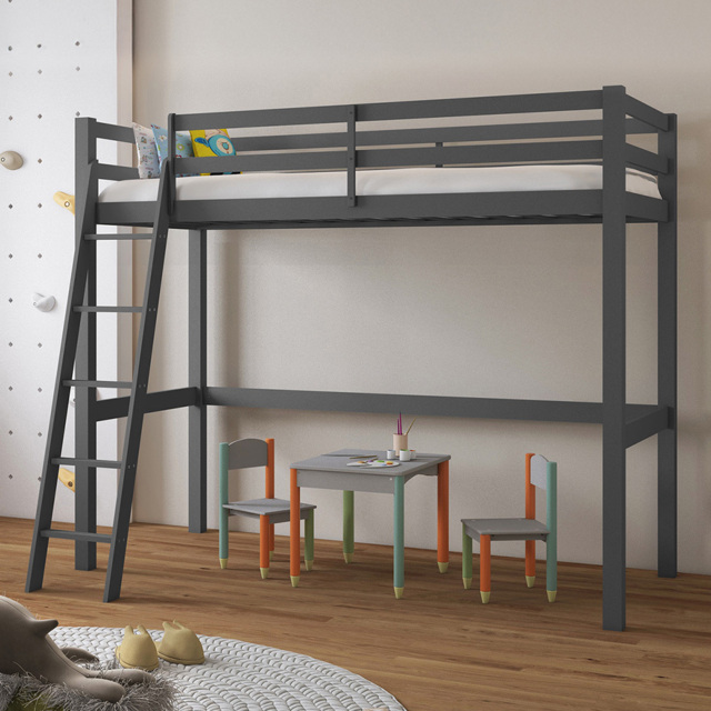 Loft24 Alpi2 Grey Single High Sleeper Bed - image 1