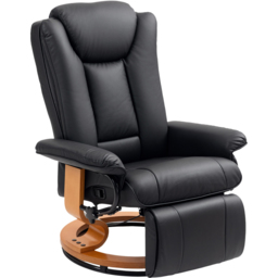 Portland Black PU Leather Reclining Armchair with Footrest - thumbnail 2