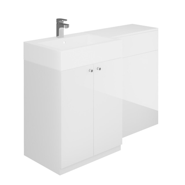 MyConcept 1200mm Left Hand Combination Vanity Unit with Basin and WC Unit - White