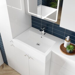 MyConcept 1200mm Left Hand Combination Vanity Unit with Basin and WC Unit - White - thumbnail 3